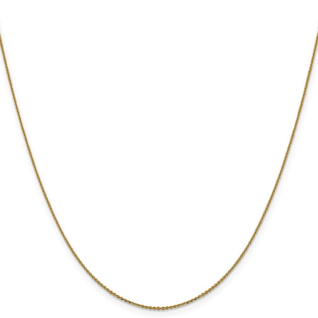 Curata 10k Yellow Gold 1.0mm Diamond Cut Cable Chain Necklace (Lobster)