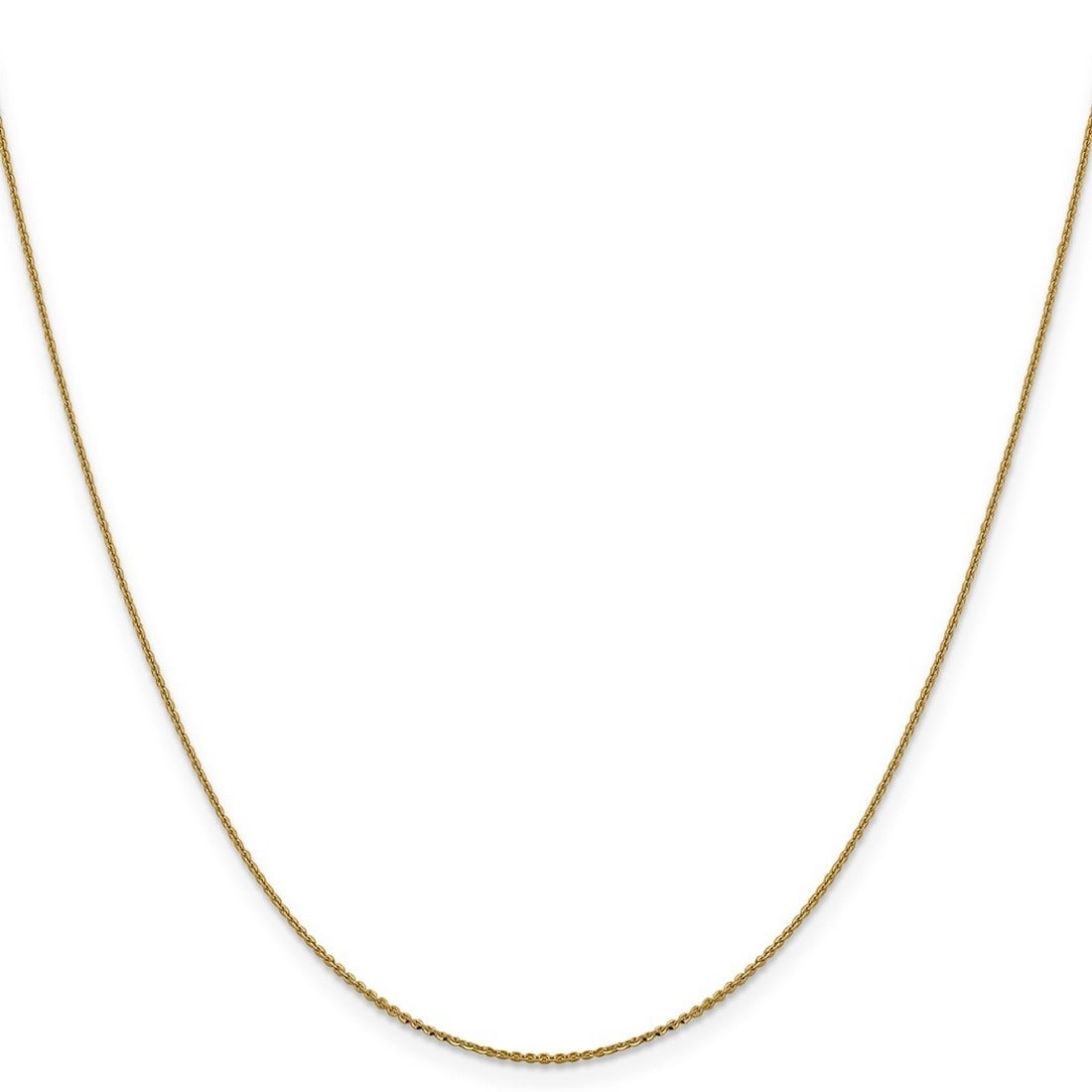 Curata 10k Yellow Gold 1.0mm Diamond Cut Cable Chain Necklace