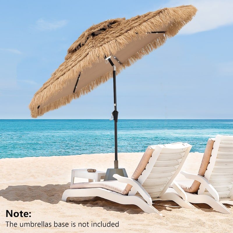 Gymax 7 FT Hawaiian Style Umbrella Sun-proof Thatched Patio Tiki