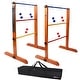 preview thumbnail 1 of 7, GSE™ Premium Solid Wood Ladder Ball Toss Game Set with Ladder Ball Bolas & Carrying Case - Wooden Ladder Set 16 Years and Up - Wooden Ladder Set