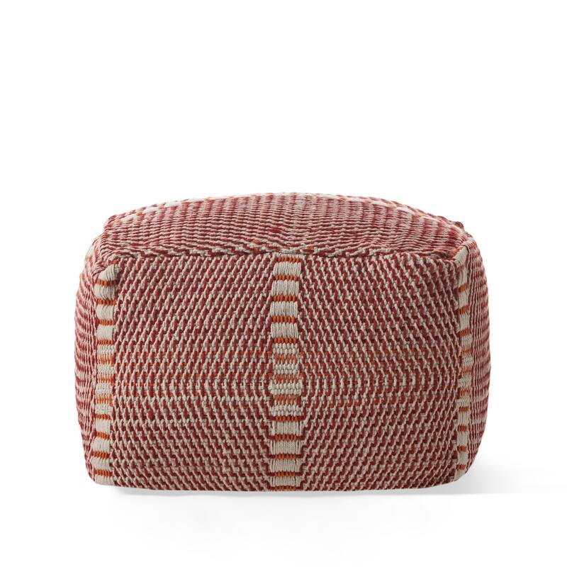 Regatta Bay Indoor Boho Handcrafted Water Resistant Rectangular Ottoman Pouf by Christopher Knight Home