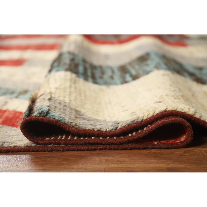 Abstract Moroccan Oriental Area Rug Handmade Wool Carpet - 7'3" x 9'8"