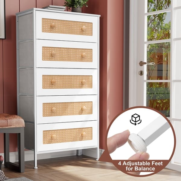 chinese dress ladies Homfa 5 Drawer White Dresser, Tall Chest of Drawer Wooden Storage Cabi –  myhomfa main image 0