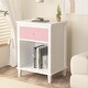 preview thumbnail 7 of 37, Wooden Kids Nightstand with One Drawer and One Shelf