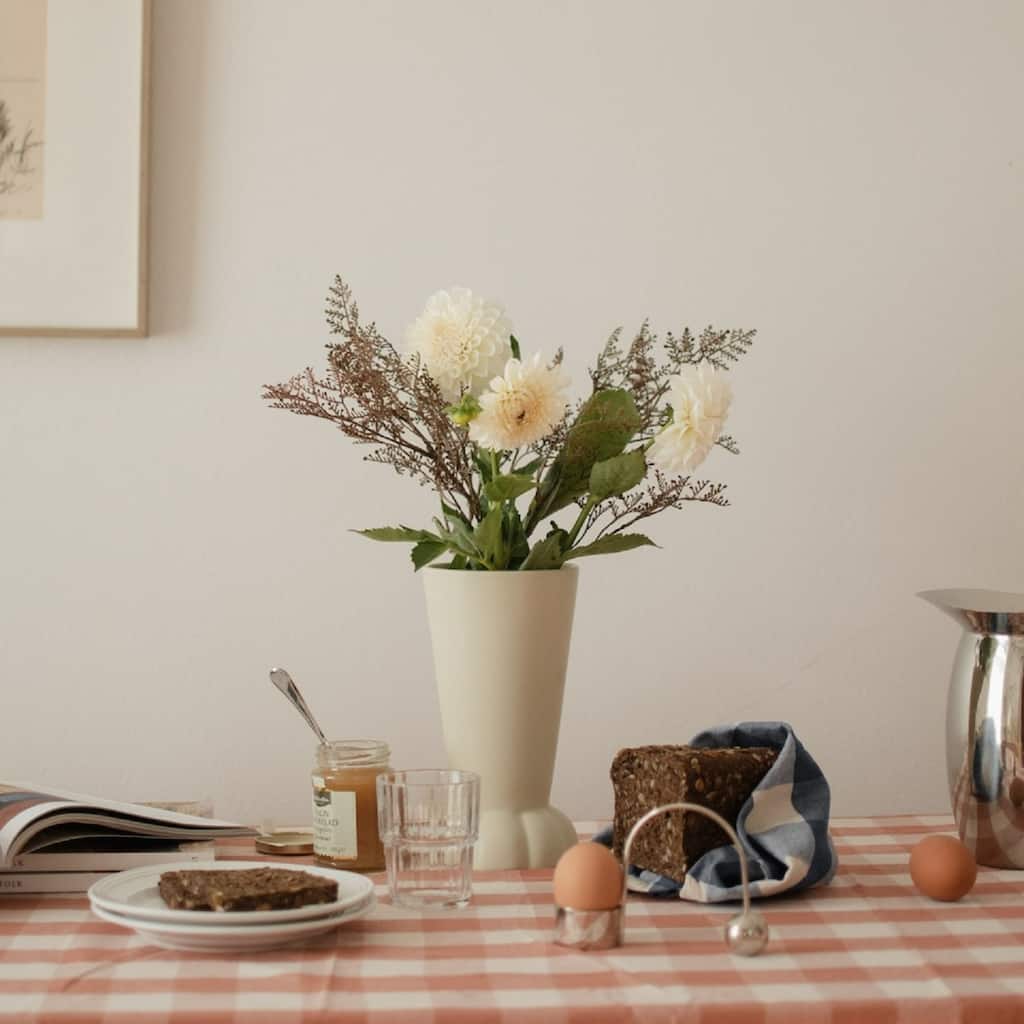 Matte Finished Ceramic Flora Pot Vase - 8.5" - Cream