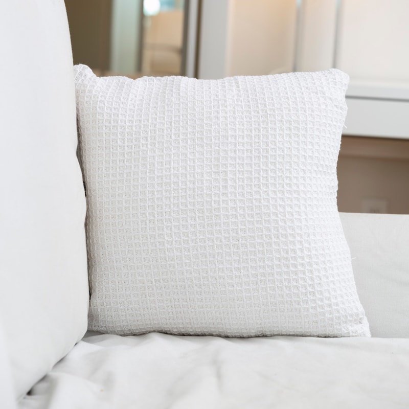 Fabstyles Honeycomb Cotton Polyfilled Cushions Set of 2