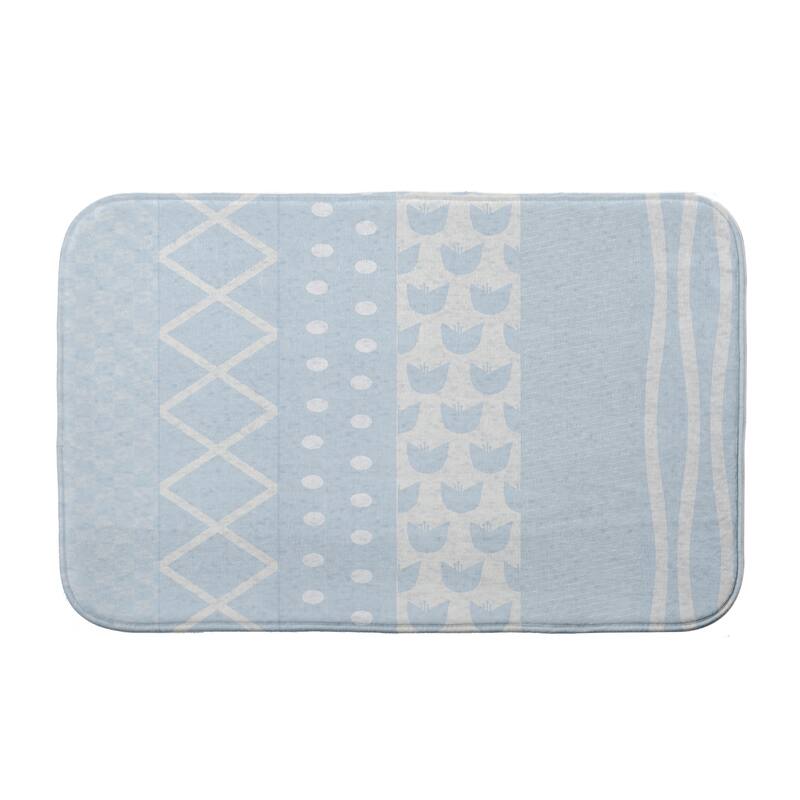 Pattern Stripe Bath Mat - 21 x 34 - Blue