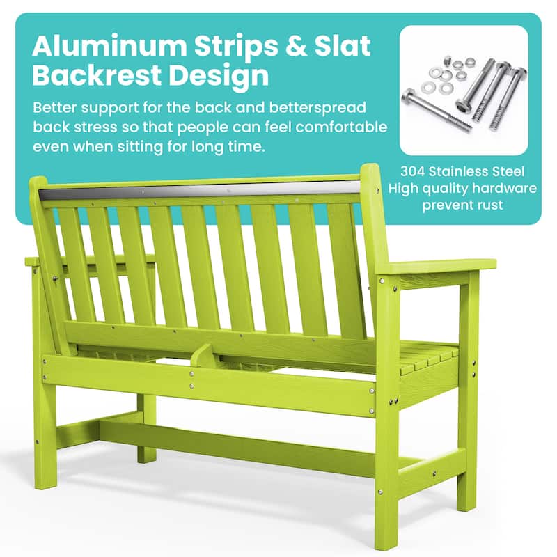 Outdoor 2-Person Garden Bench 42.92-in W x 35.83-in H