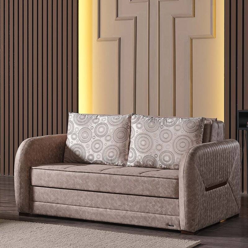 Collection Upholstered Convertible Loveseat With Storage