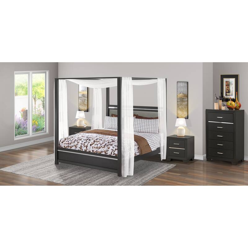 East West Furniture Denali Queen Size Bedroom Set with Upholstered Headboard (Pieces Option)