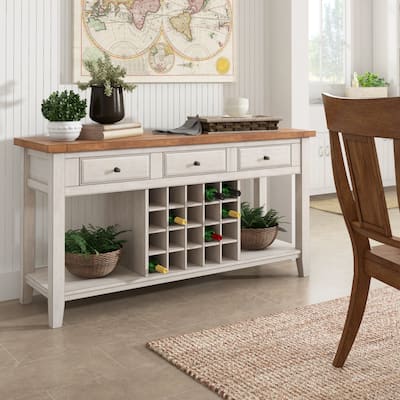 Ronda Two-Tone Wood Wine Rack Buffet Server