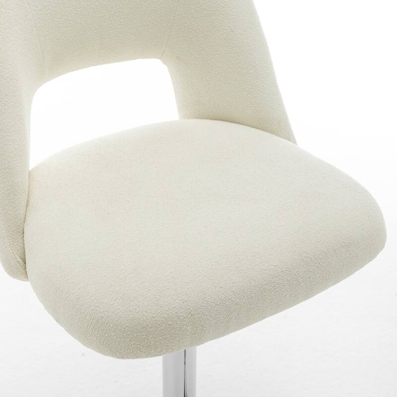 Best Quality Furniture Adjustable Textured Fabric Barstools with Chrome Finish Base (Set of 2)