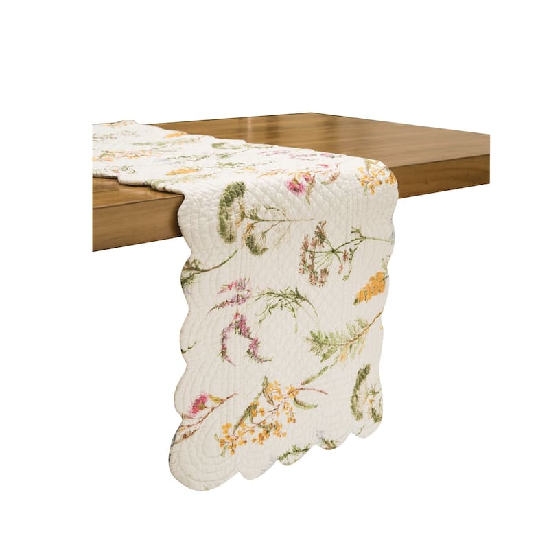 14" x 51" Genevieve Floral Table Runner
