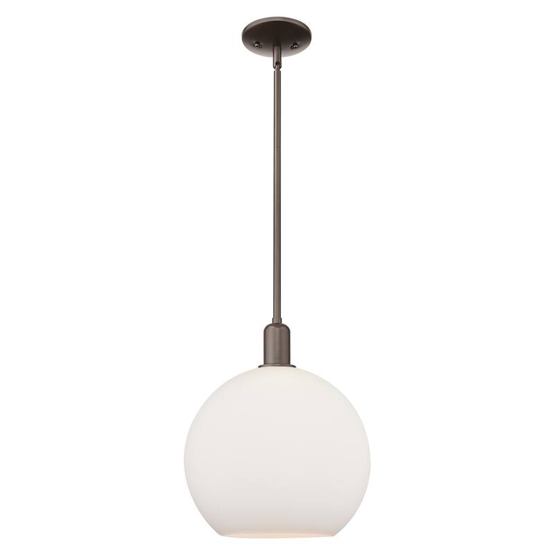 Innovations Lighting Endless Possibilities Arcadia - Athens - 1 Light 12" Stem Hung Mini Pendant - Oil Rubbed Bronze/Matte White