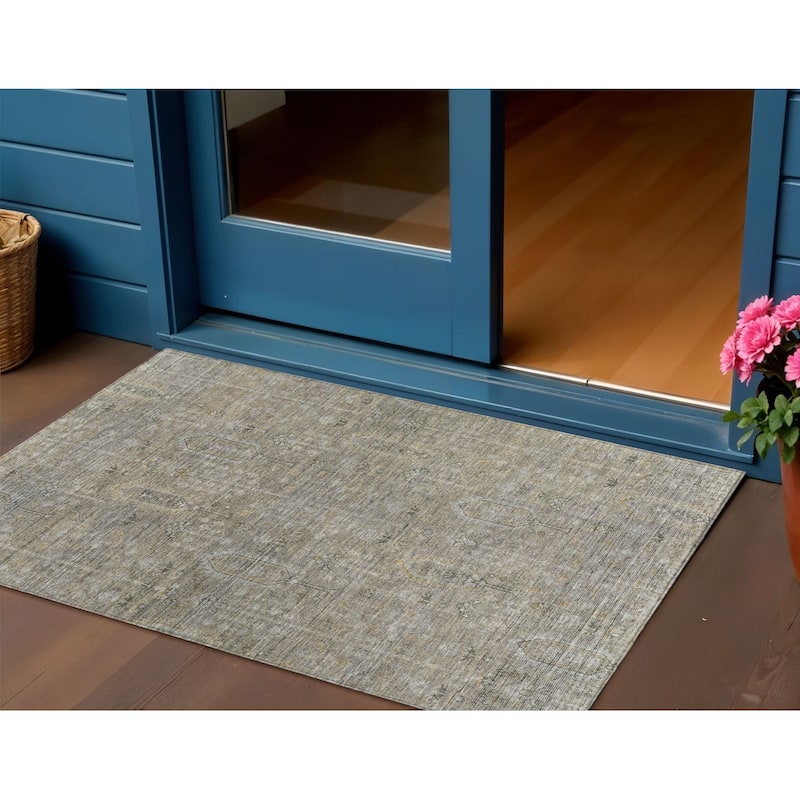 HomeRoots Southwestern Transitional Rectangle Outdoor Rug - 3' x 5'