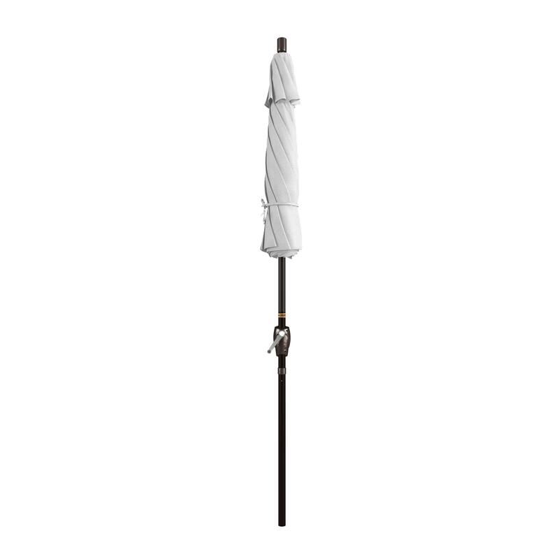 California Umbrella 7.5' Rd. Aluminum Patio Umbrella, Crank Lift with Push Button Tilt, Bronze Finish, Pacifica Fabric