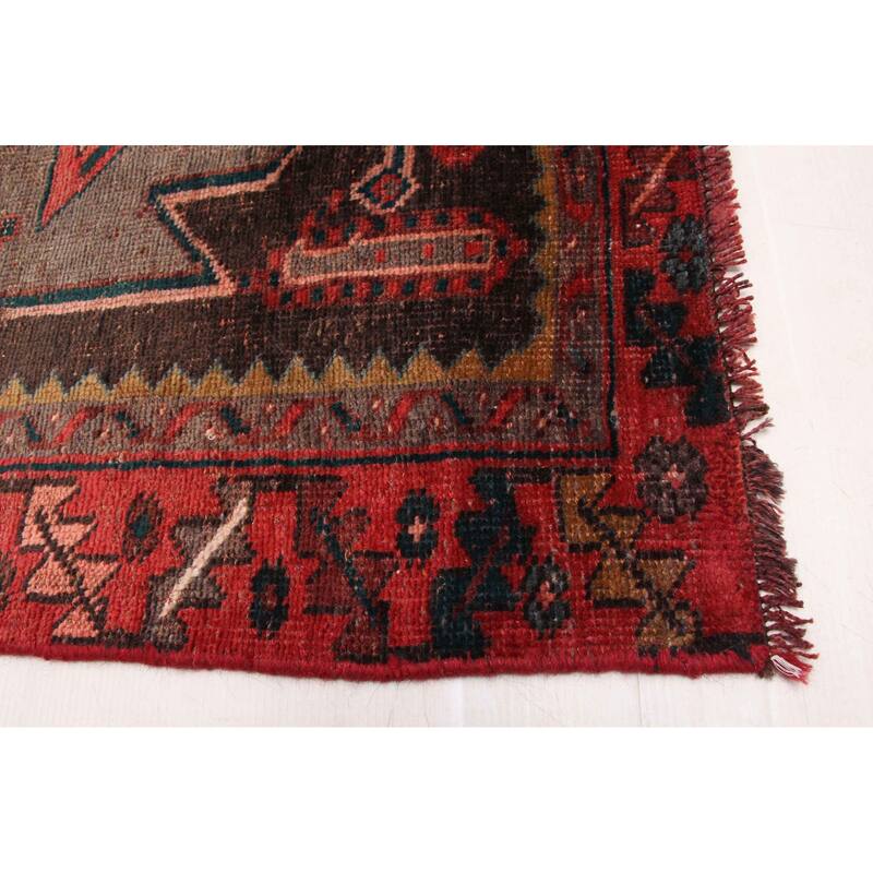 ECARPETGALLERY Hand-knotted Melis Vintage Black, Red Wool Rug - 3'9 x 9'1