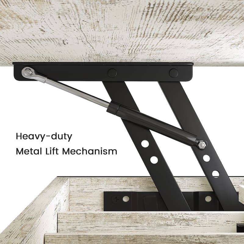Coffee Table Lift Top 2 Drawers Hidden Compartment for Living Room