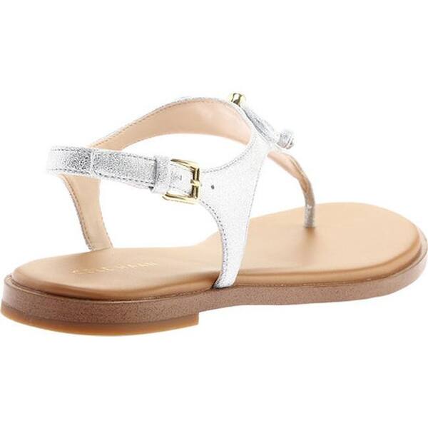 Shop Cole Haan Women S Findra Thong Sandal Silver Shimmer Metallic