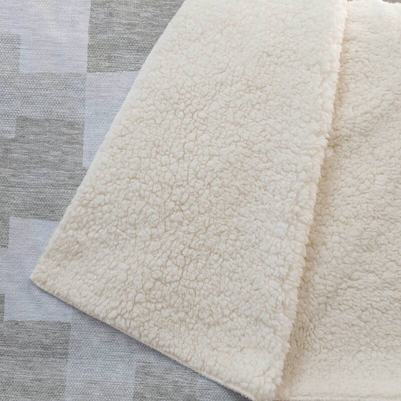 Premium Machine Washable Modern Blocks Sherpa Throw Blanket