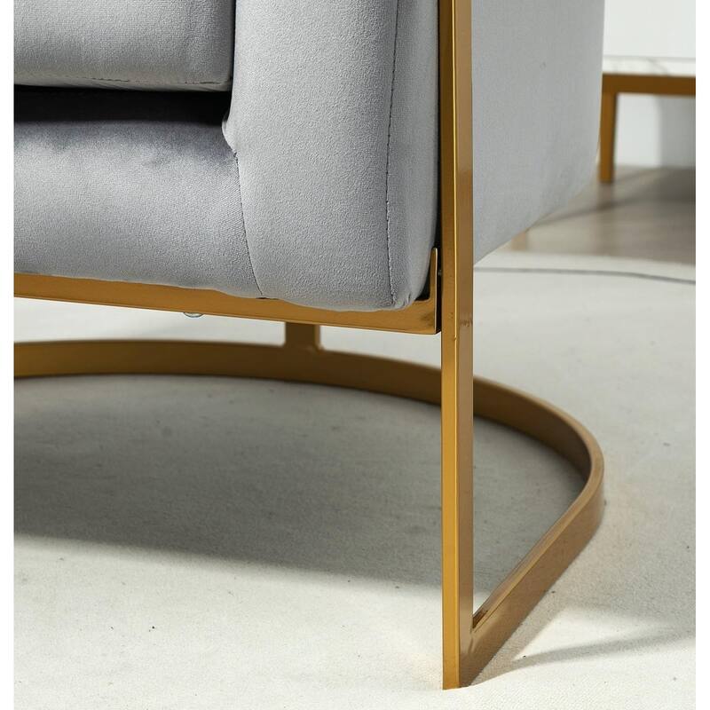 US Pride Furniture Modern Accent Armchair Luxury Gold Frame and Multi-colored Velvet Material Infuse Elegant Flair