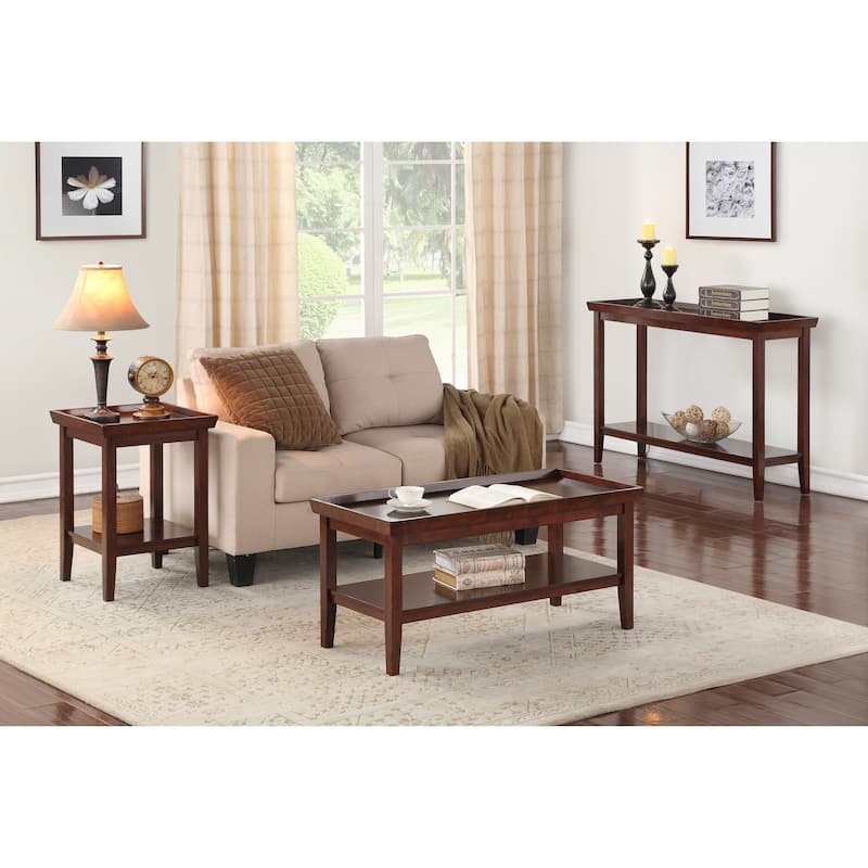 End Table with Storage Shelf, Black Accent Table, Living Room Side Table, Modern Design, Rubberwood Construction - 26