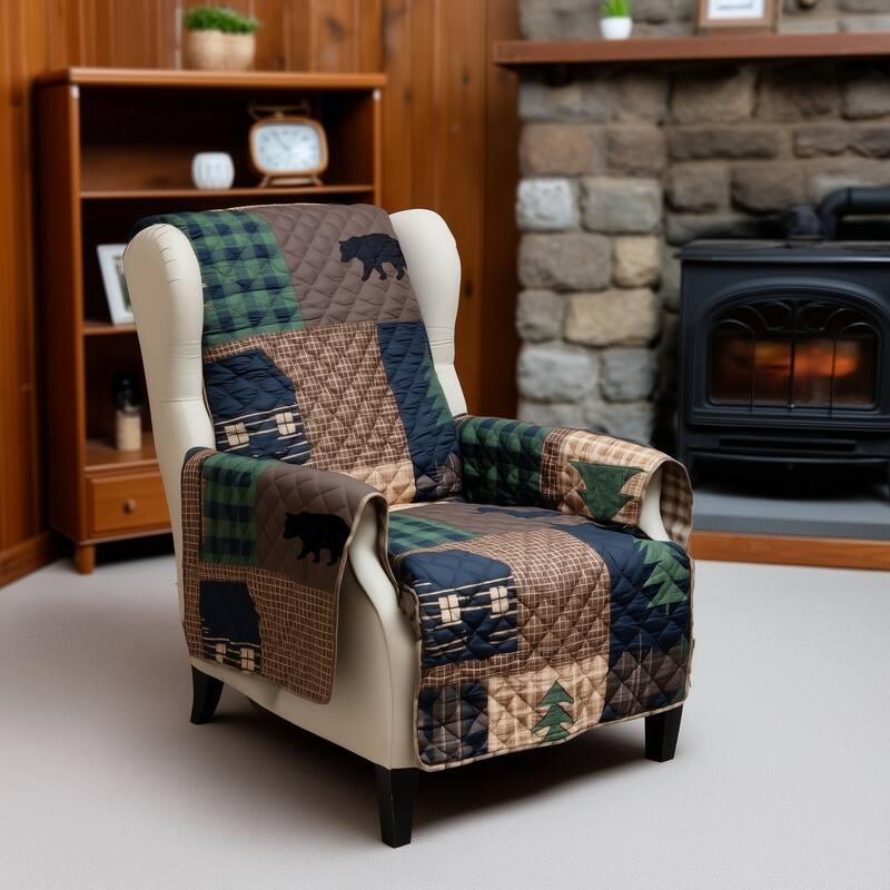 Donna Sharp Brown Bear Cabin Polyester Furniture Covers - Chair