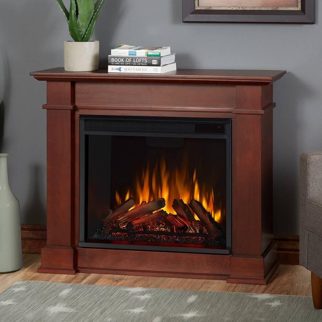 Devin Compact Electric Fireplace Dark Espresso - 36.3L x 11W x 30.4H