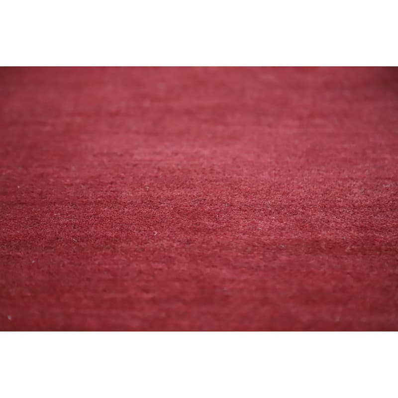 Modern Gabbeh Indian Area Rug Handmade Tribal Red Wool Carpet - 4'10" x 7'7"