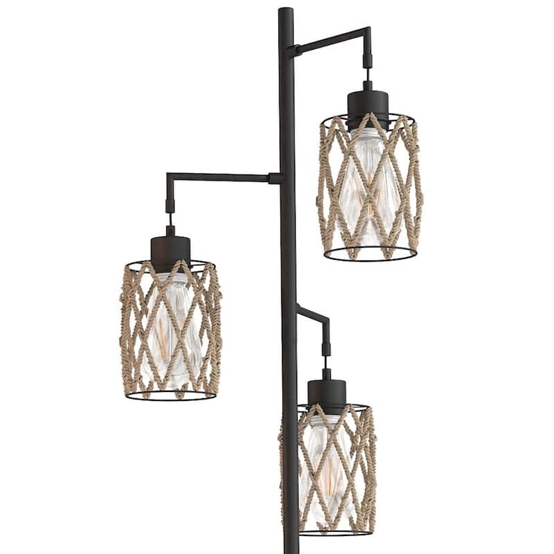 67'' Tree-Shaped Floor Lamp with 3 Lights - Foot Switch Included & Easy Assembly