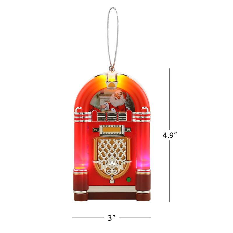 4.9" Retro Jukebox Ornament - Red