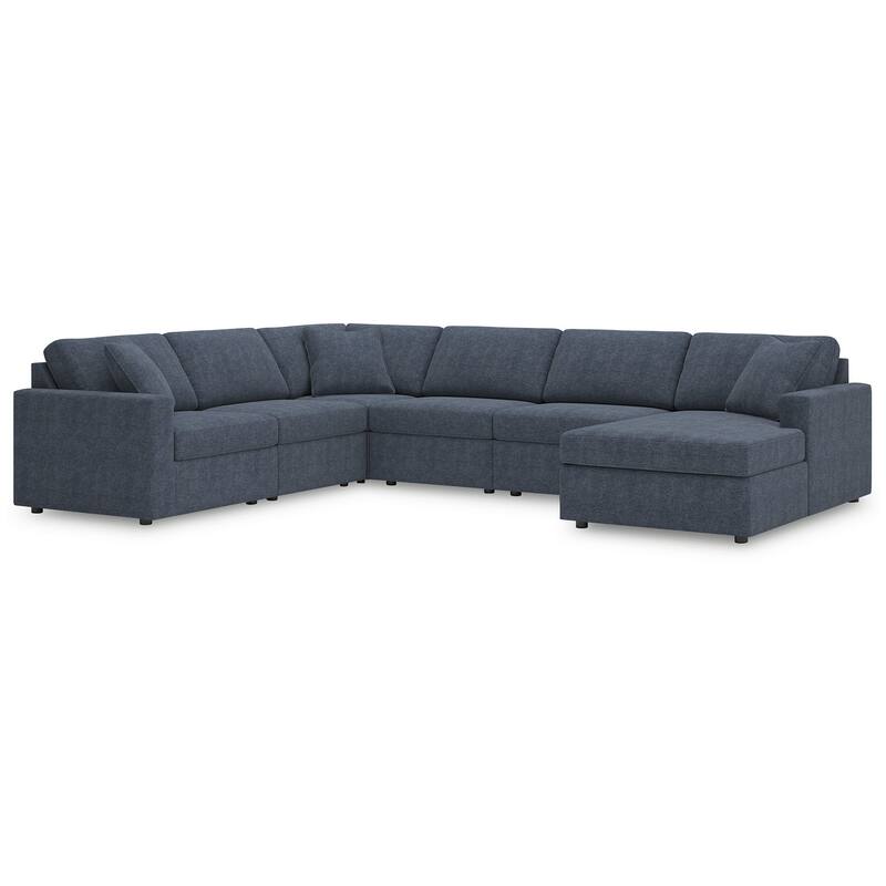 Signature Design by Ashley Modmax 6-Piece Sectional with Chaise - Blue - Left Facing