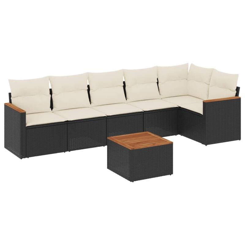 vidaXL Garden Sofa Set Black