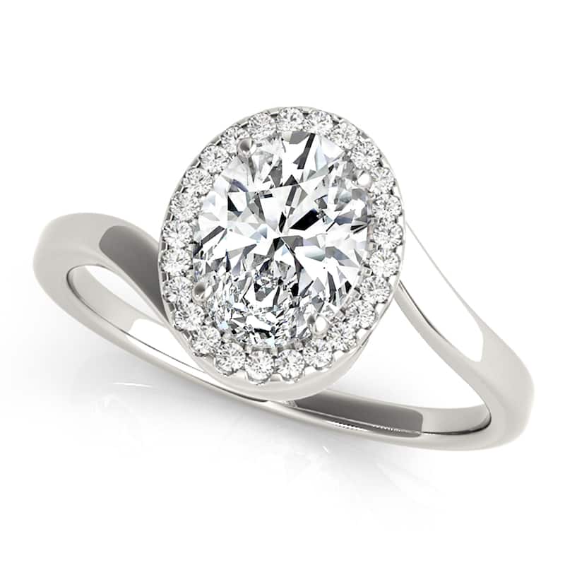 Auriya 14k White Gold Lab Grown Oval Diamond Halo Engagement Ring 0.50 to 5.00 ct. tw. (F-G VS) - 4.00 ct. center - 4.5