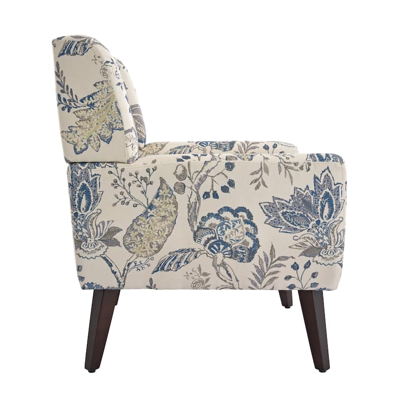 Modern Upholstered Faux Leather Tufted Armchair Linen Accent Chairs