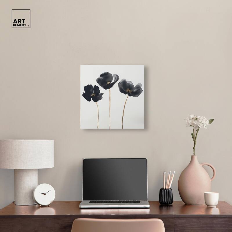 Nocturnal Flowers II Canvas by Art Remedy, Gallery Wrapped