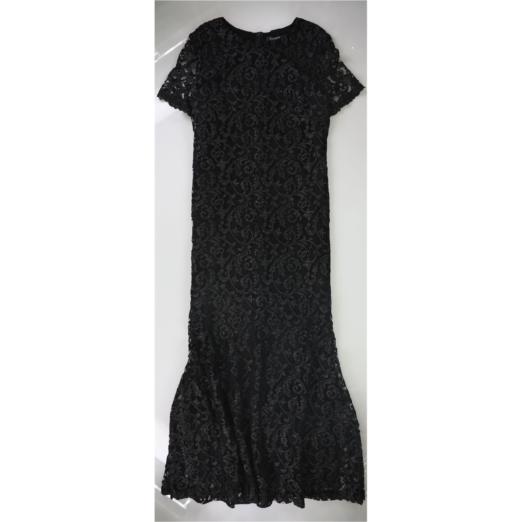 ralph lauren black and white gown