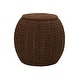 preview thumbnail 51 of 74, Household Essentials Handwoven Barrel Wicker Storage Basket Side Table - 17.0"L x 17.0"W x 19.0"H