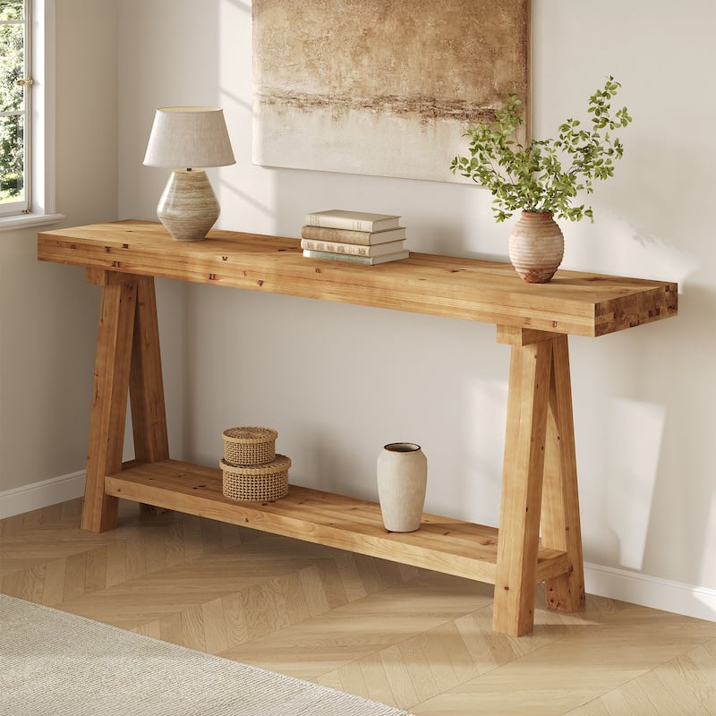 Solid Wood Console Table for Entryway, 70.87-Inch Long Sofa Table