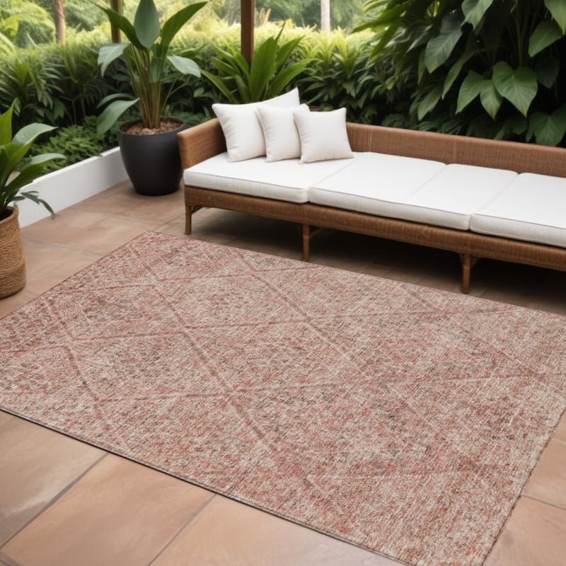 HomeRoots Moroccan Transitional Rectangle Outdoor Rug - 9' X 12'