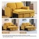 preview thumbnail 120 of 140, 3-in-1 Corduroy Sleeper Sofa Pull-Out Bed Convertible Adjustable Loveseat with USB Port
