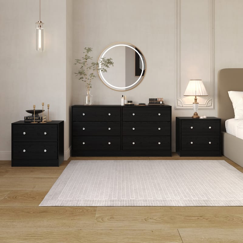 Clayfell Altoona Dresser with 2 Nightstands - Black