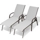 preview thumbnail 12 of 62, Set of 4 Lounge Chairs Outdoor Chaise Lounge with Arms and Adjustable Back