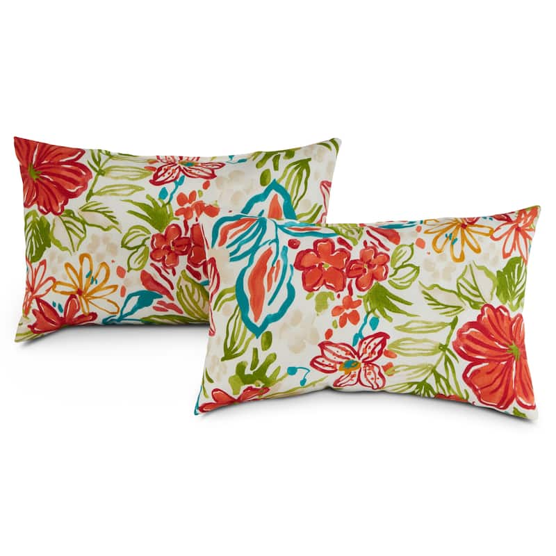Breeze Floral 19-inch x 12-inch Outdoor Accent Pillow (Set of 2)