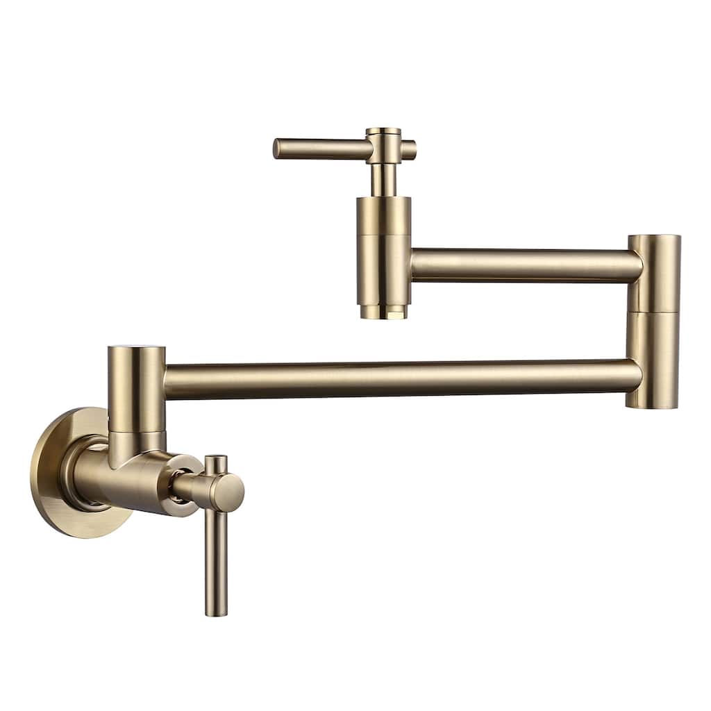 WOWOW Wall Mount Double Handle Pot Filler Faucet