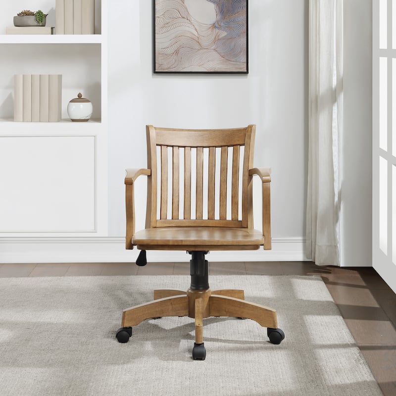 Deluxe Wood Bankers Chair - Medium Oak