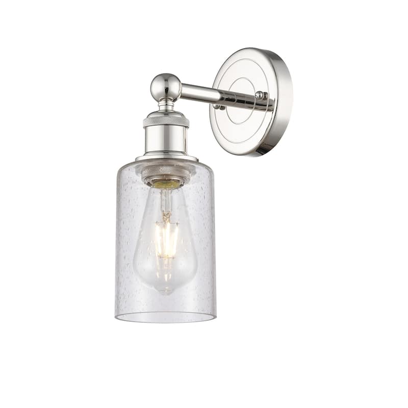 Innovations Lighting 616-1W-11-4 Clymer Sconce Clymer 11" Tall Wall - Polished Nickel / Seedy