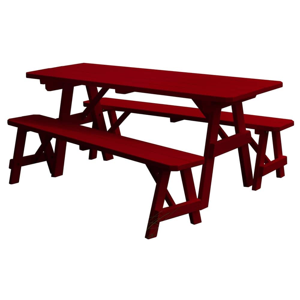 Pine 5' Traditional Picnic Table with 2 Benches