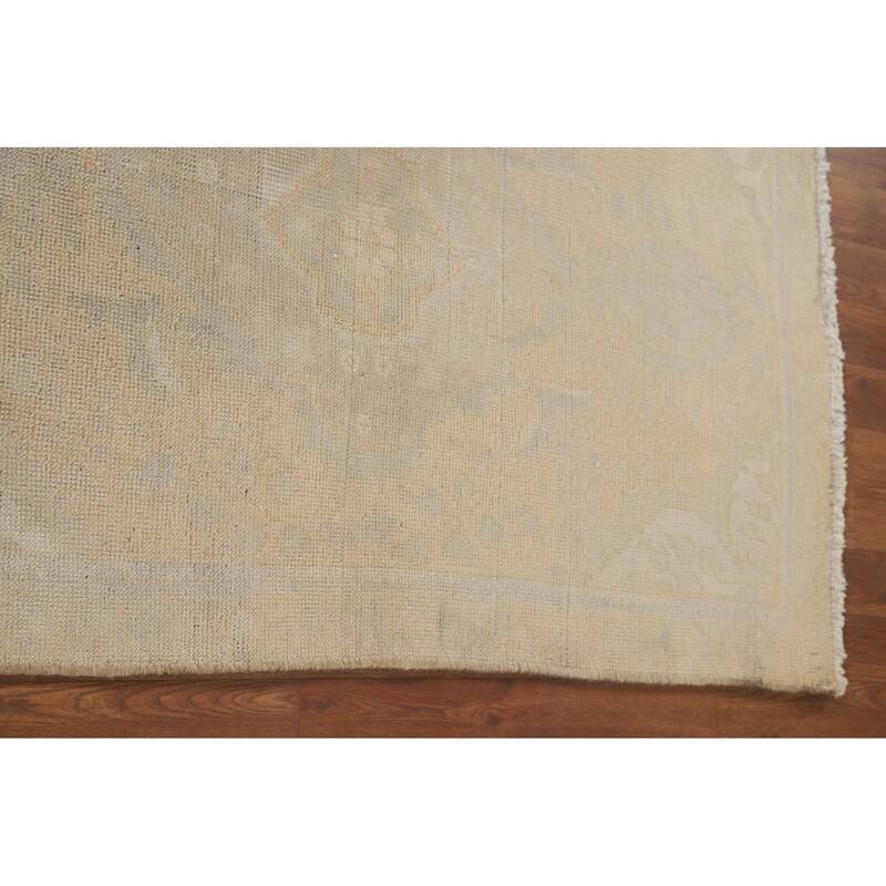 Hand Knotted Oriental 100% Wool Carpet Traditional Floral Peach Tabriz Area Rug - 4' 6'' X 3' 0''