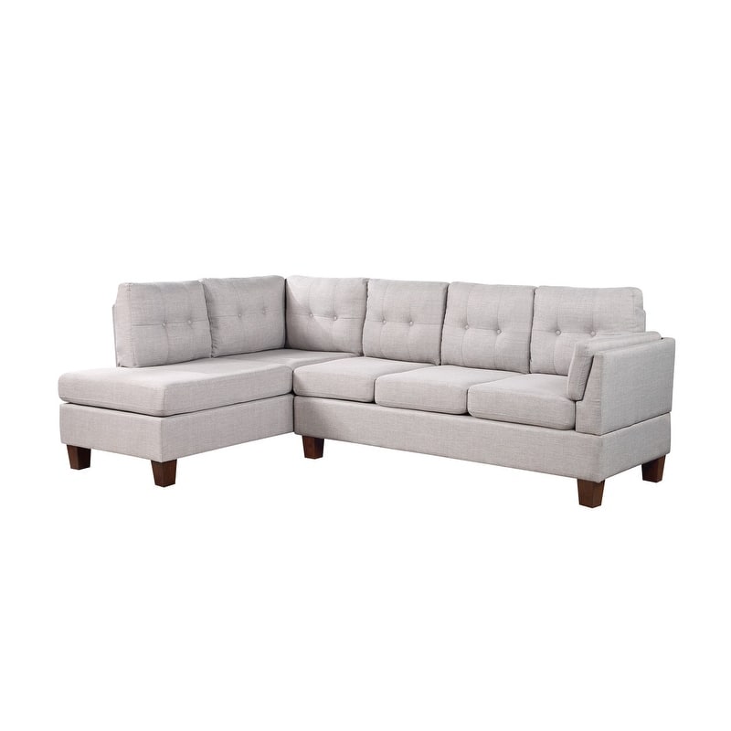 Dalia Linen Modern Sectional Sofa with Left Facing Chaise - Light Gray